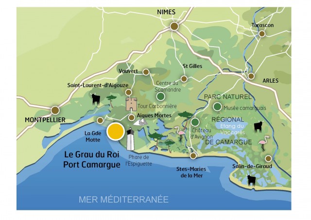 carte touristique camargue